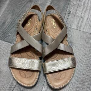 Børn Atiana leather slingback sandals gold size 7M